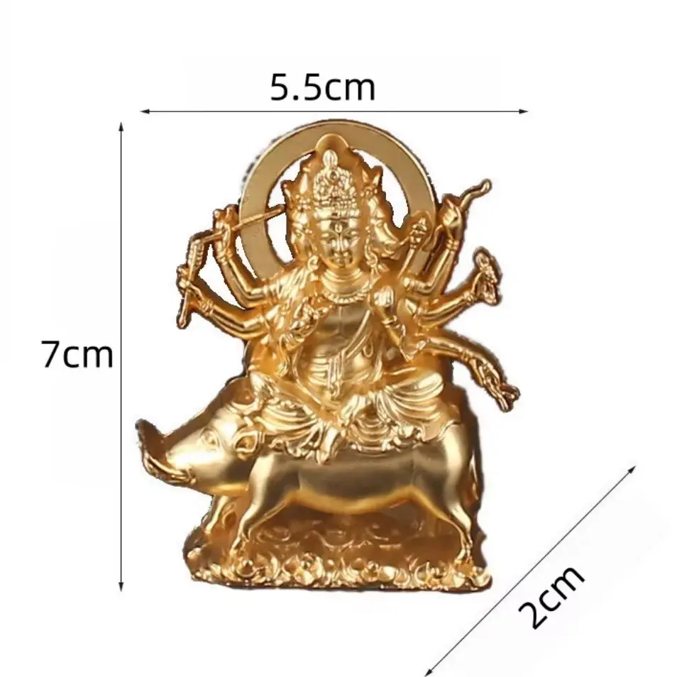Gold-Plated Alloy Buddha Figurine - Radiant Goddess Personal Patron Saint Statue for Home Decor