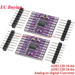 10Pcs/1pc ADS1220 ADC 24Bit 2kSPS A/D Converter Board Module 4 Channel Way ADS1120 16Bit Analog-to-Digital Sensor SPI Low Power
