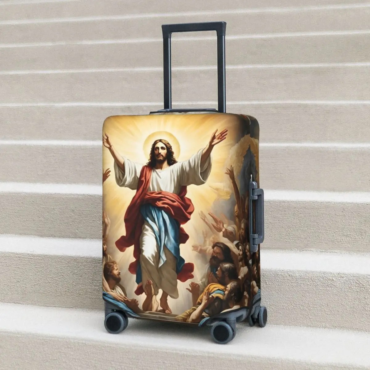 

Jesus Christ Suitcase Cover Cruise Trip Protector Vacation Strectch Luggage Case