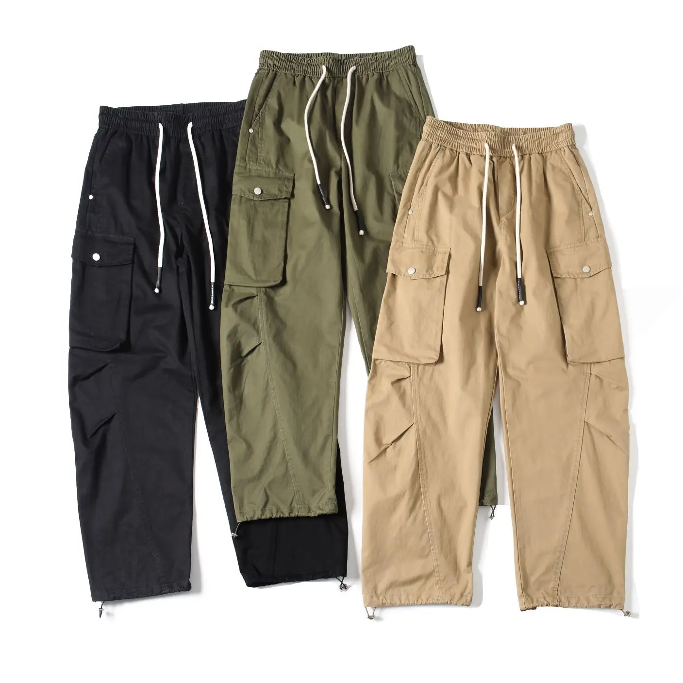 

Outdoor Functional Cotton Workwear Casual Pants Men's Loose Fit Waed Canvas Knife Trousers Breathable Comfortable
