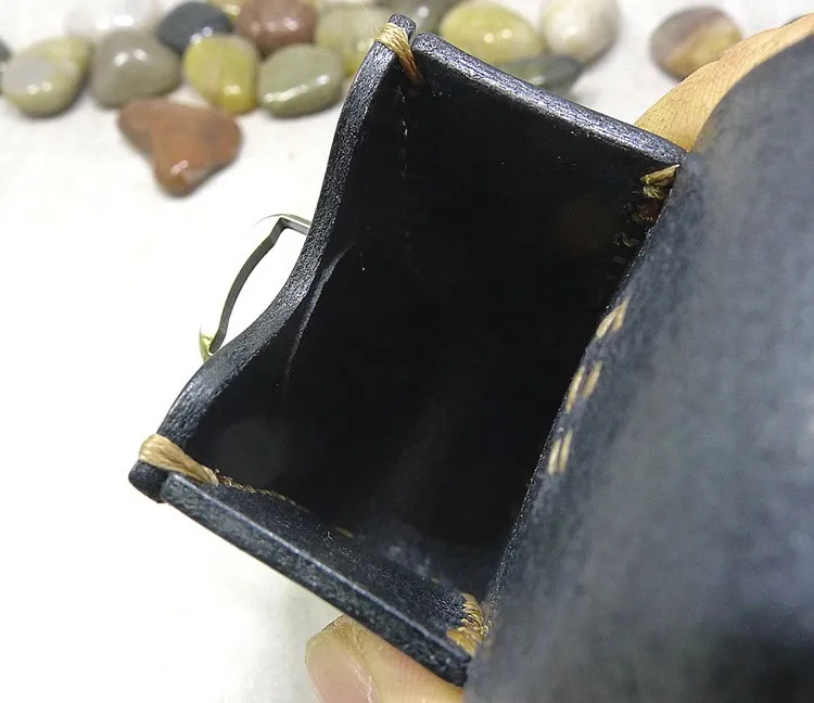 Blongk Leather Folding Glasses Box Belt Pack Cowhide Hand-made Foldable Glasses Case Small Waist Bag Men Women PD-ZD