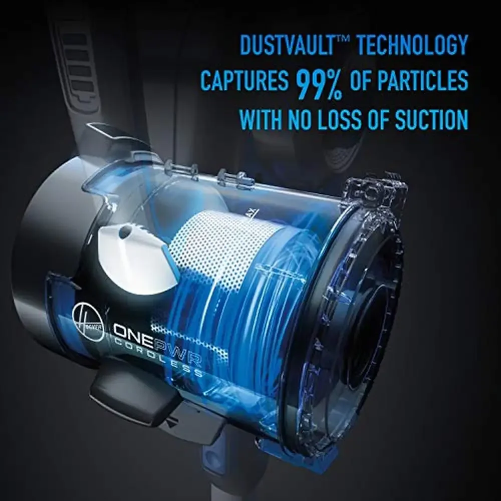 เครื่องดูดฝุ่นแบบด้ามไร้สายใบมีด ONEPWR พร้อมแบตเตอรี่เสริมน้ําหนักเบา BH53310E Disk Filter รวมแปรง Bagless Silver