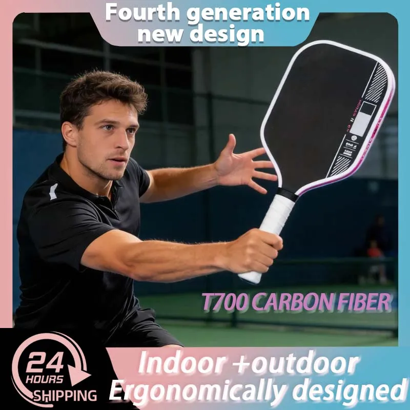 

New T700 Carbon Fiber Pickleball Paddle Racquet with Honeycomb Core Professional 16mm Design for Enhanced Spin And Power