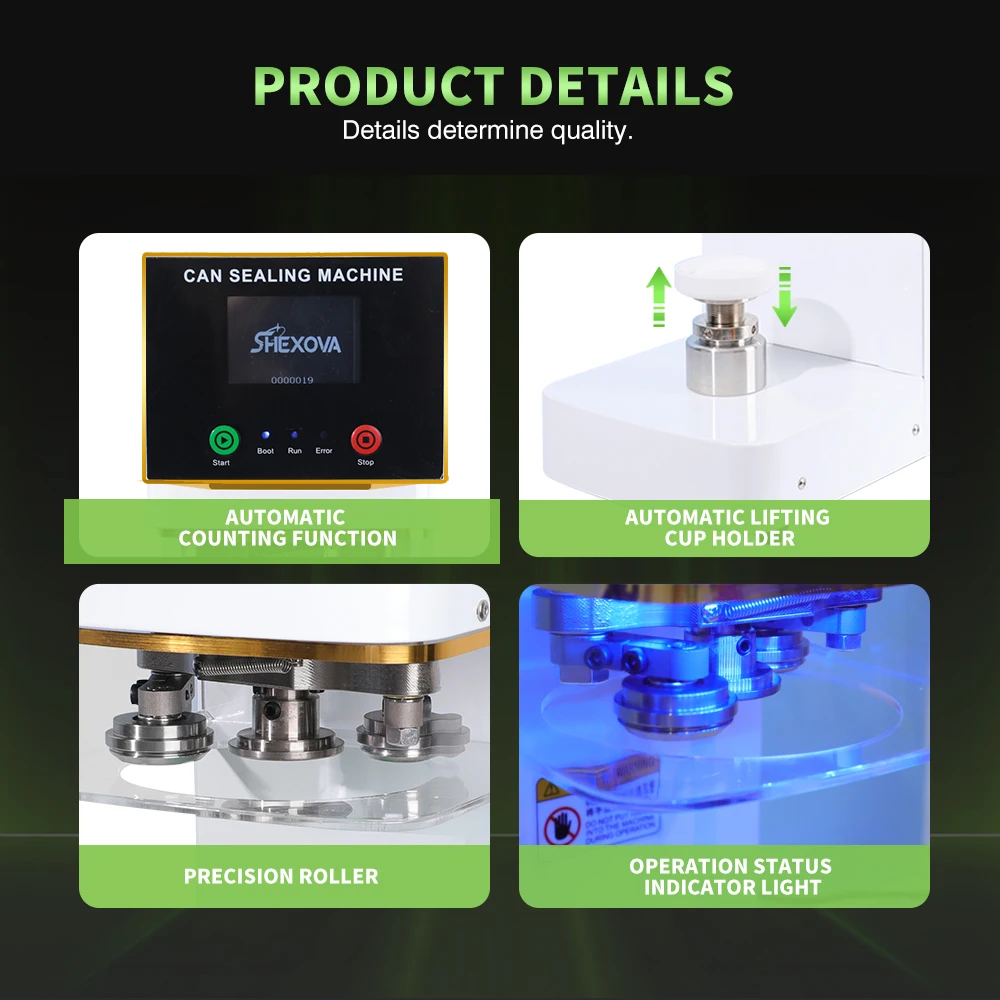 

TULX Factory Outlet High Efficiency Automatic Intelligent Non-Rotary Bubble Tea Coffee Juice Plastic Cans Sealer Machine