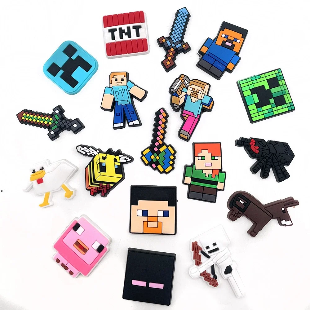 حار بيع 18 قطعة/المجموعة بلدي العالم Minecrafte كهف الأحذية زهرة الأحذية مشبك مشبك انفصال تمساح زهرة الأحذية الهدايا الزخرفية اللعب