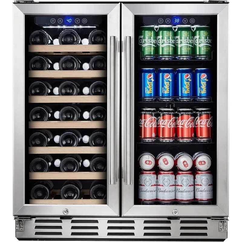 

Wine and Beverage Refrigerator, Wine Fridge Dual Zone Hold Digital Touch Control, Built-In or Freestanding