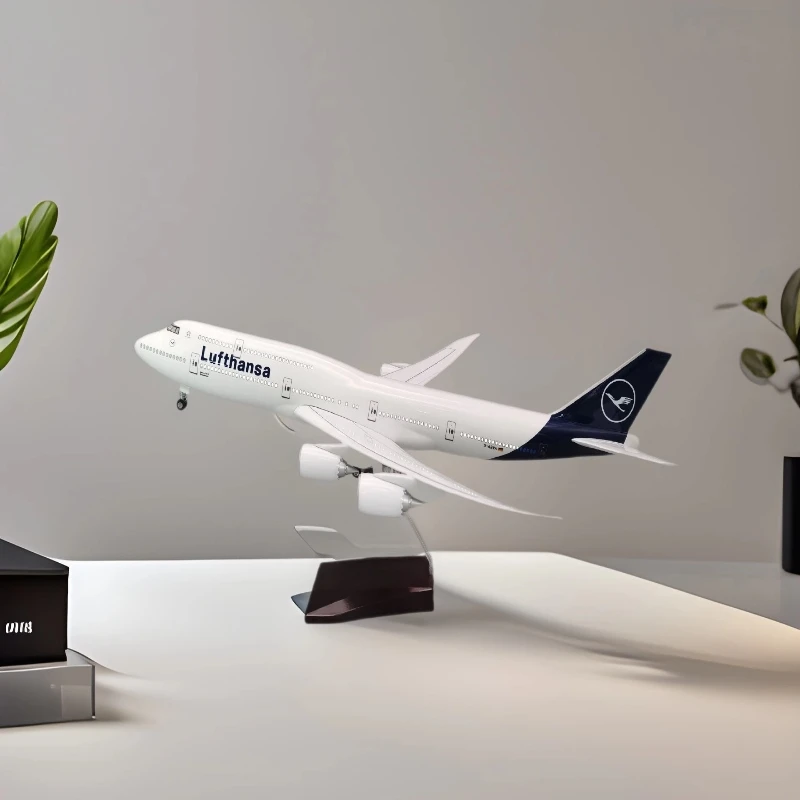 

Scale New Lufthansa B747 German 47cm 17 inchs Large Model Diecast airplane toy Model Kits with Stand Airlines Model Plane Disp