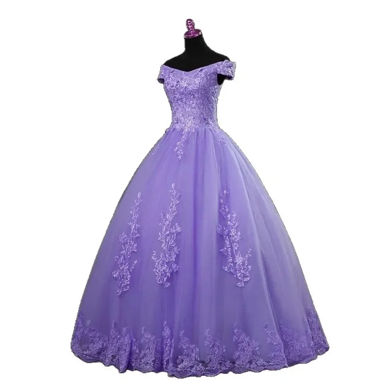 Abito da sera elegante monospalla ricamato in rete da donna Abito da altalena grande con gonna da pong da palcoscenico stile lungo sottile alla moda