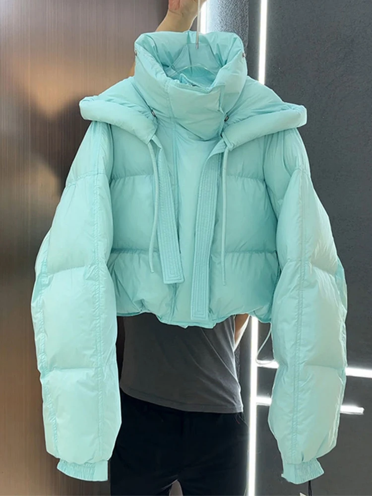 

Puffer Parkas Womens Winter Padding Champagne Panelled Youth Medium Long Solid Fabric Khaki Polyester Deconstructed Cold Weather