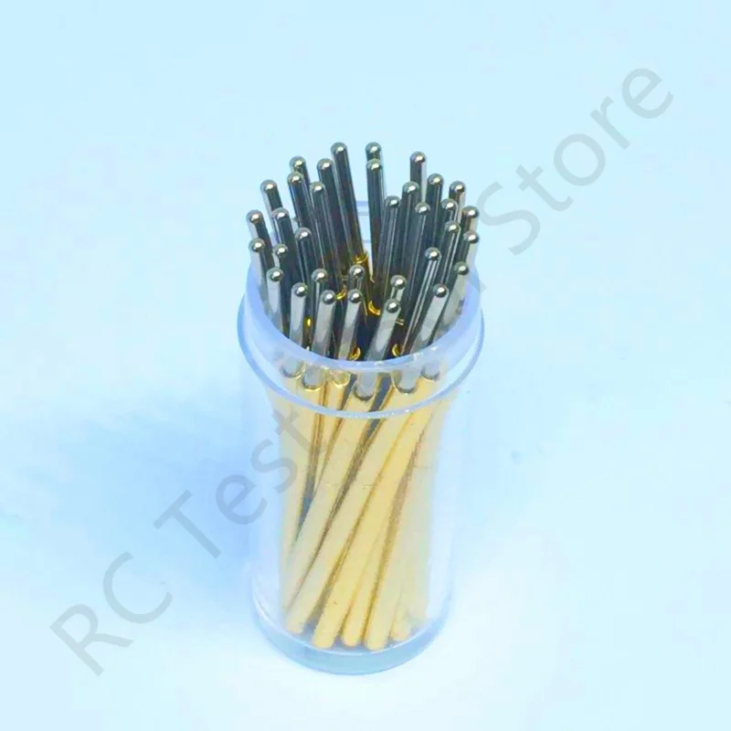 100PCS P100-J1 Small Round Head Spring Test Probe Pogo Pin P100-J Outer Dia 1.36mm Needle Length 33.35mm Circuit Board Test Pin