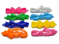 24 Mixed Color Assorted Plastic Hair Barrette Bow Shape Hair Clips