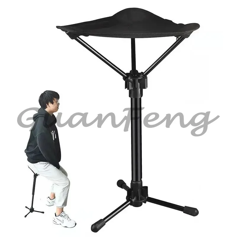 Aluminum Alloy Retractable Folding Stool Portable Queuing Fishing Metro Light Carry-on Seat