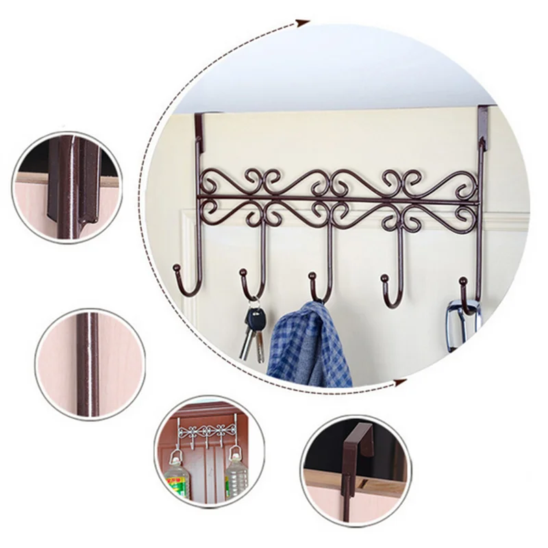 Door Hooks Hanger Wall Organizer Keys Hanger on Top Door Hooks for Bag Holder Clothes Coat Rack Towel Hooks Home Accessories