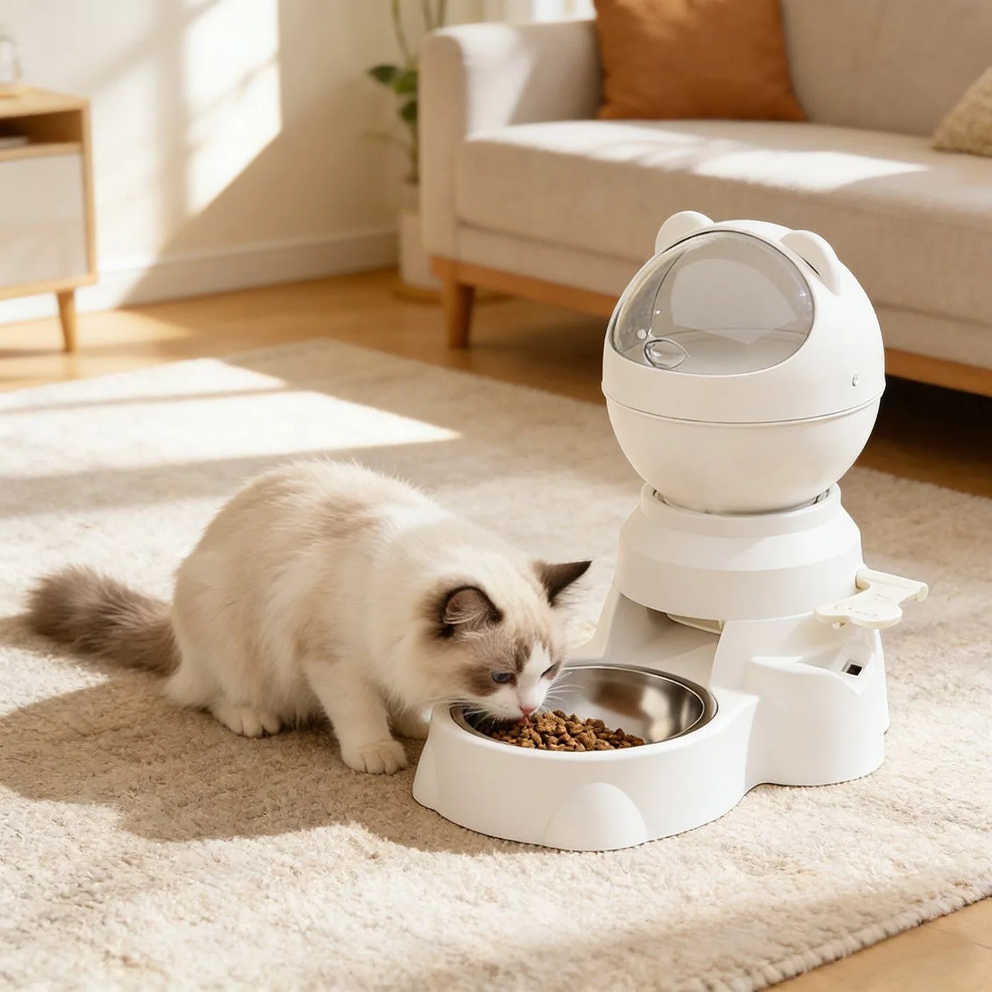 Cat Dog Step on Feeder Automatic Pet Bowl Large Capacity Stainless Steel Puzzle Interactive Feeding Pet Supplies