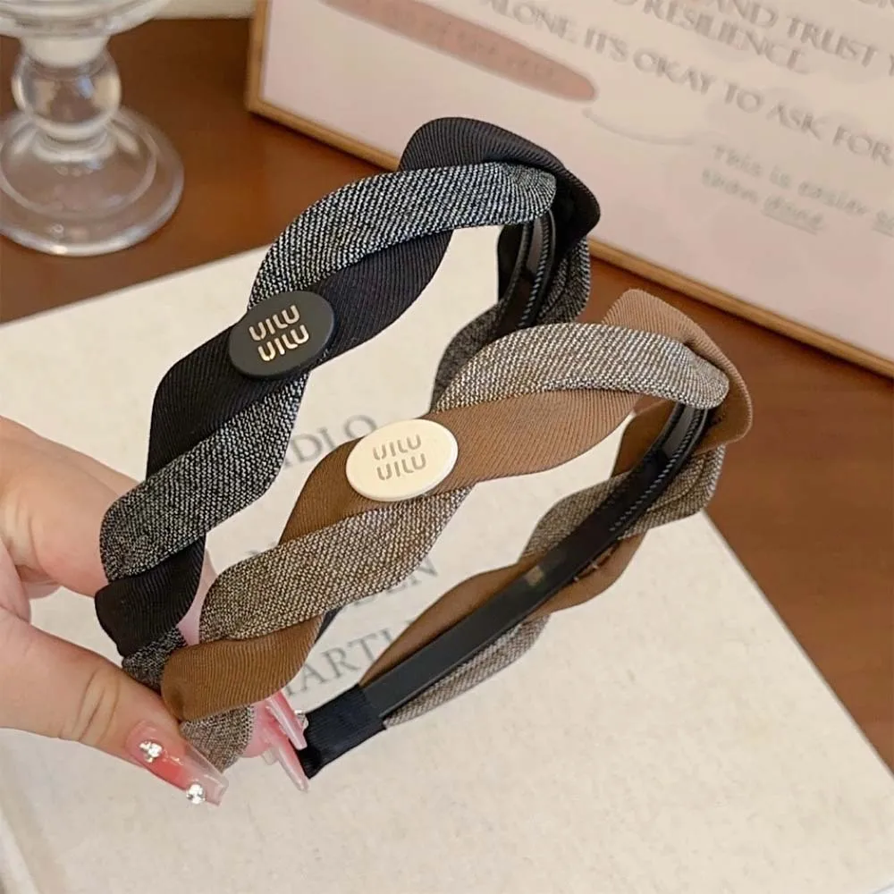 

Cross color senior sense Maillard braid headband fashion Fried Dough Twists pressing hair temperament headdress women