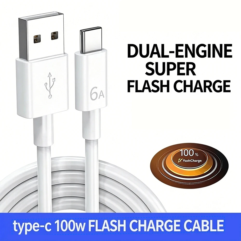 HANNUO 100W USB To Type C Fast Charging Cables 6A Phone Charger Cord For Samsung Huawei Xiaomi iPhone Oneplus Quick Charge Wire