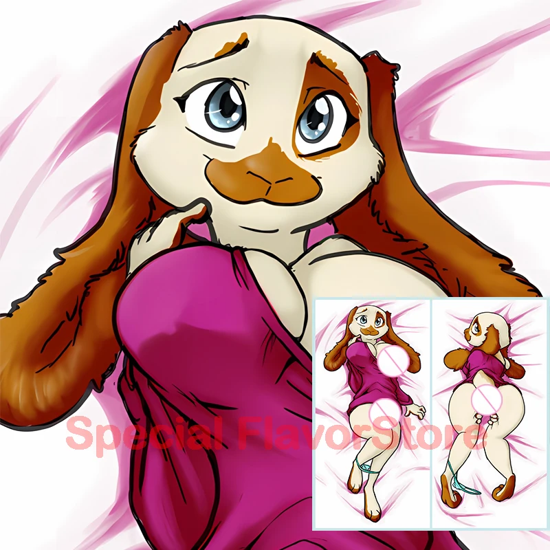 Dakimakura anime danielle ohare Rabbit furry Double-sided Print Life-size body pillows cover Adult pillowcase