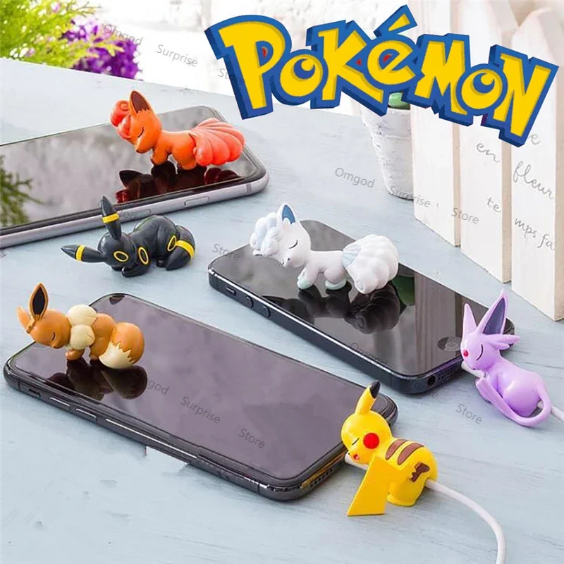 Pokemon Cartoon Anime Figures Creative Data Cable Protective Cover Universal Charger Anti-breaking Rope Kids Toys Birthday Gifts