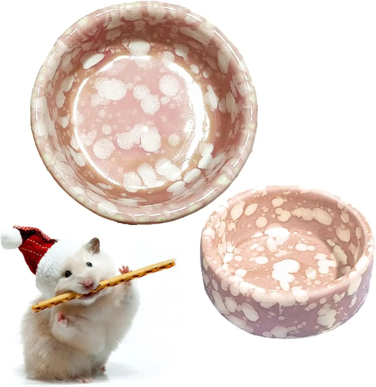 

2 Pcs Hamster Food Bowl Guinea Pig Ceramic Water Bowl Small Animal Feeding Dish for Dwarf Hamster Gerbil Syrian Ferret
