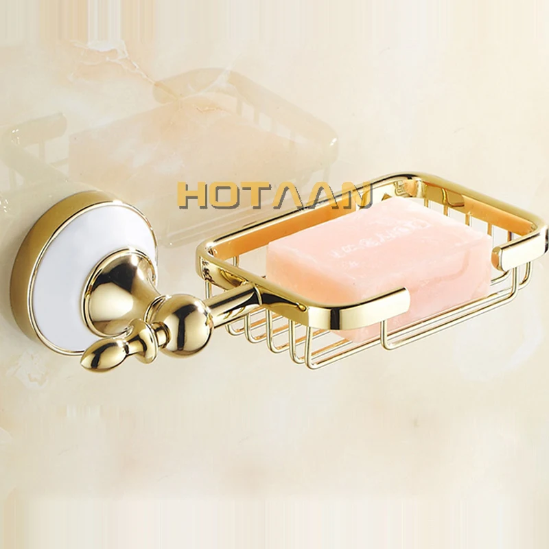 ., Set di accessori per il bagno in acciaio inossidabile, gancio per accappatoio, porta carta, portasciugamani, Set da bagno in oro, HT-817800G-T