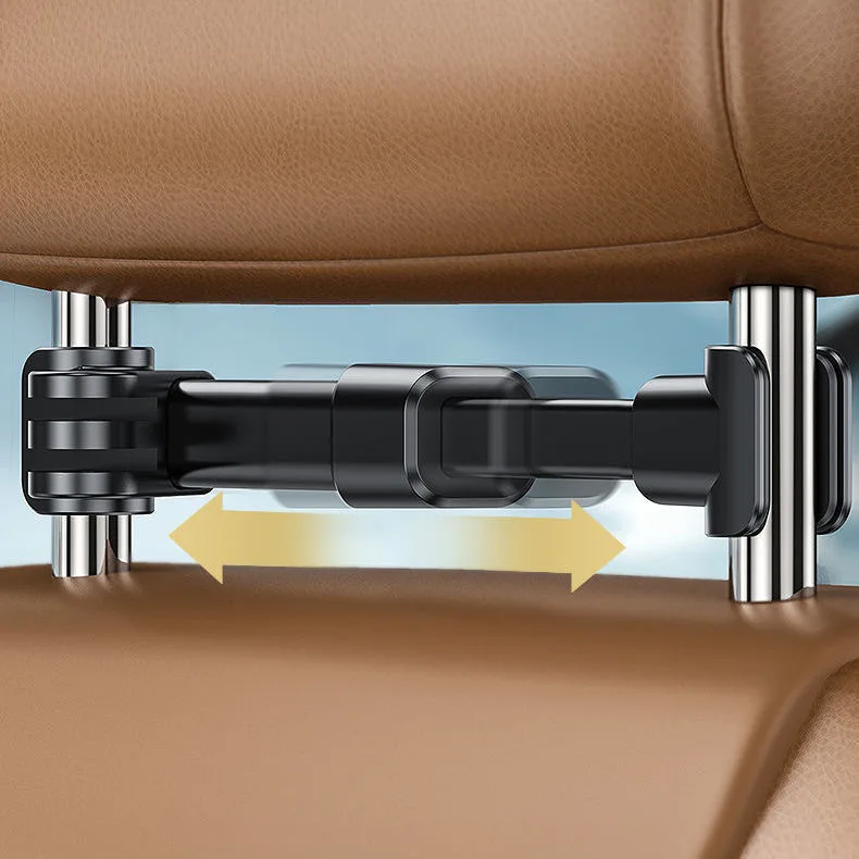 Einziehbarer Handy- und Tablet-Halter für die Rückseite der Kopfstütze im Auto, drehbare Halterung für die Rückseite des Sitzes, geeignet für Handys und Tablets mit einer Bildschirmgröße von 5 bis 13 Zoll. – Detail 4