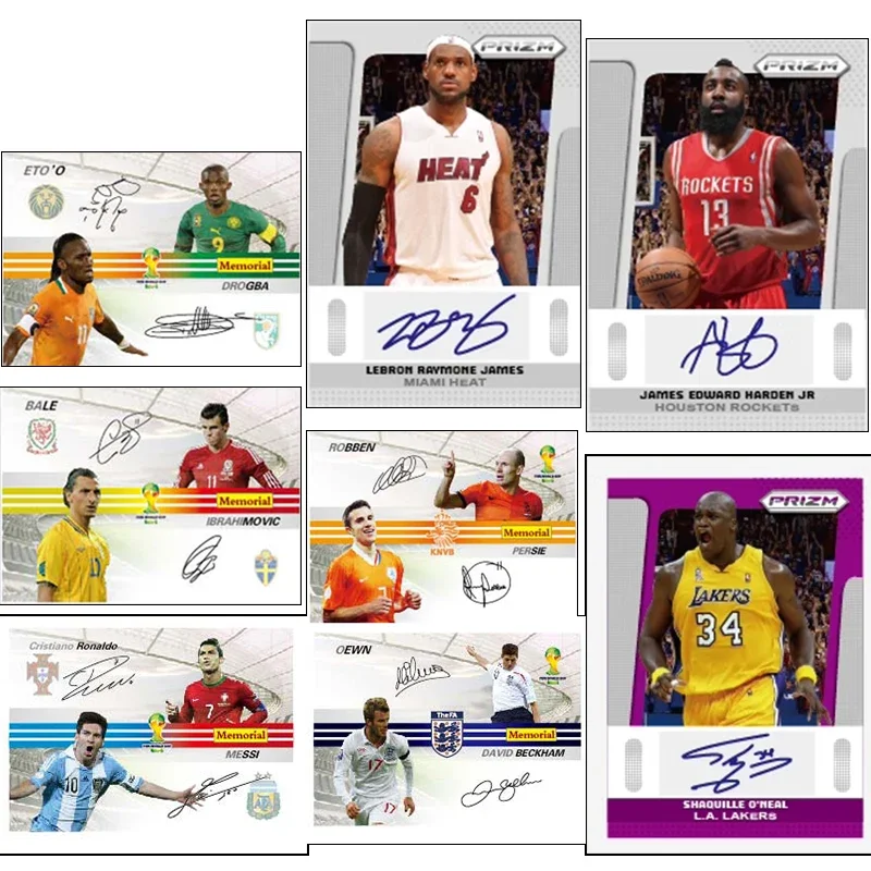 Panini Star การ์ดการ์ดโฮมเมด DIY James Beckham Messi Cristiano Ronaldo ลายเซ็นของขวัญวันเกิดคริสต์มาส Harden O'Neal