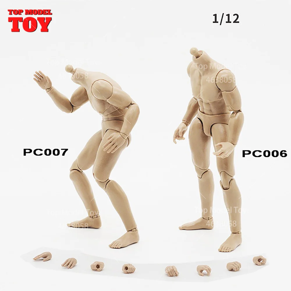 PC006 PC007 1/12 15cm Male Joint Body 2/3 Waist Sections Super Flexible Male Soldier with Hand Type Accessory Action Figure Doll