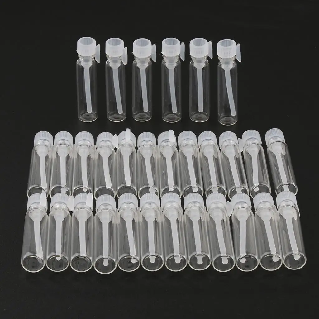 Travel 30 Refillable Premium Sample Vials Perfume Essential Oil Glass Bottle
