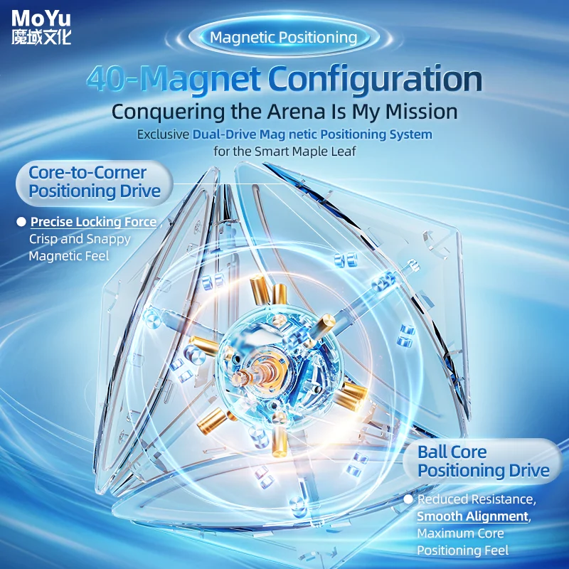 [Cubefun] moyu cultura inteligente maple leaf cubo de velocidade mágica ai magnético uv ivy adesivo profissional quebra-cabeça brinquedos fidget