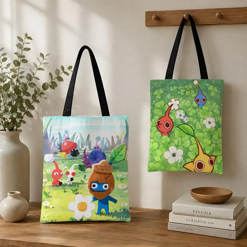 Pikmin Storage Bags Canvas tote bags reusable shopping bags perfect for work daily commutes