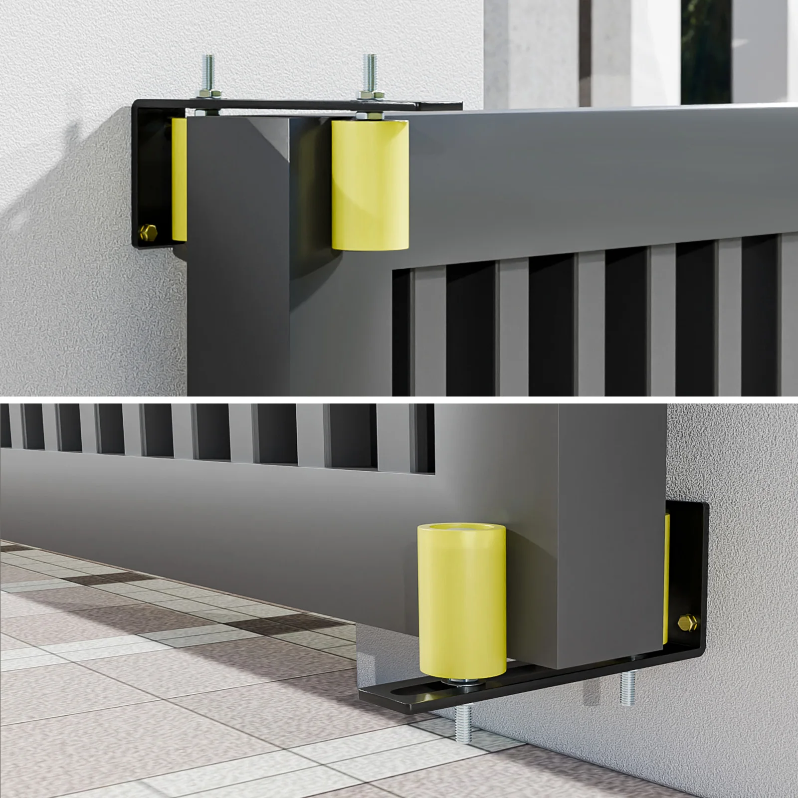 

3" Yellow Heavy-Duty Pulley for Outdoor Metal Door Sliding Fixture