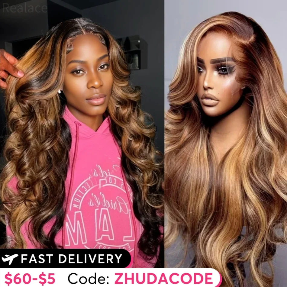 30 Inch Highlight Wig Human Hair Body Wave 13x4 Lace Front Wig Brazilian 613 Colored 13x6 Hd Lace Frontal Wigs For Black Women