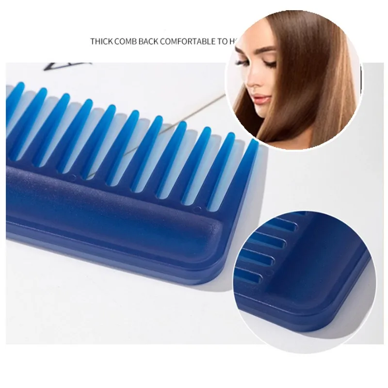 1pc Big Teeth Heat-resistant Large Wide Tooth Comb Detangling Hairdressing Combs Multicolor Flat Combing Hair Salon Styling Tool