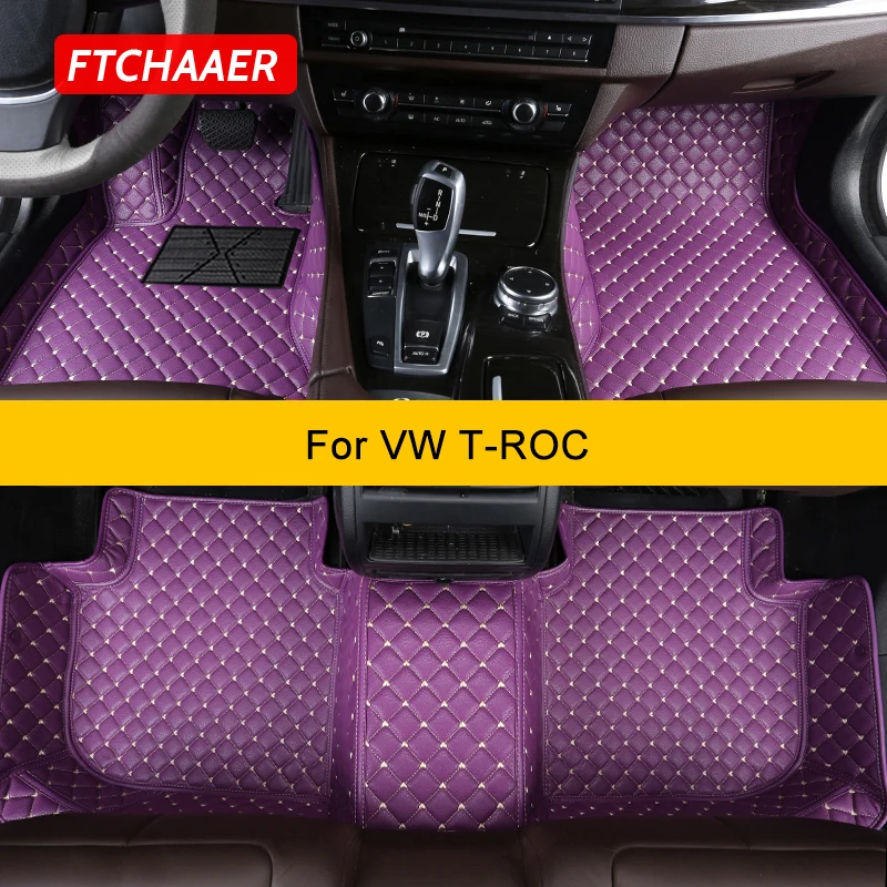 FTCHAAER Custom Car Floor Mats For VW TROC T-ROC Auto Carpets Foot Coche Accessorie