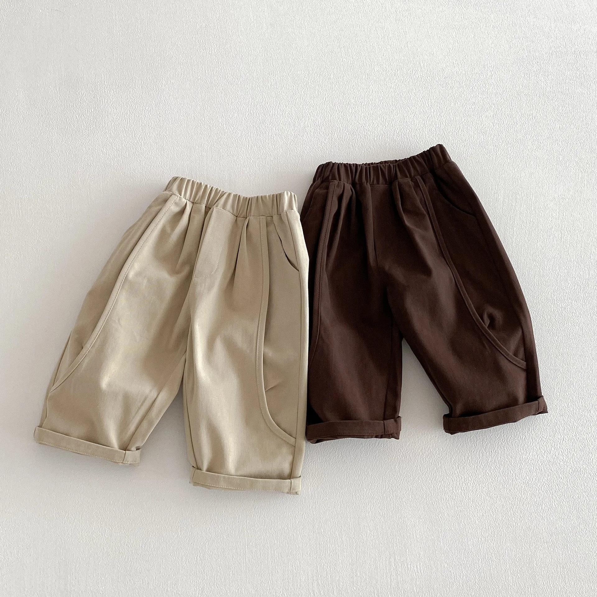 2026 Spring New Children Casual Pants Cotton Girls Loose Trousers Baby Boys Solid Harem Pants Kids Toddler Clothes