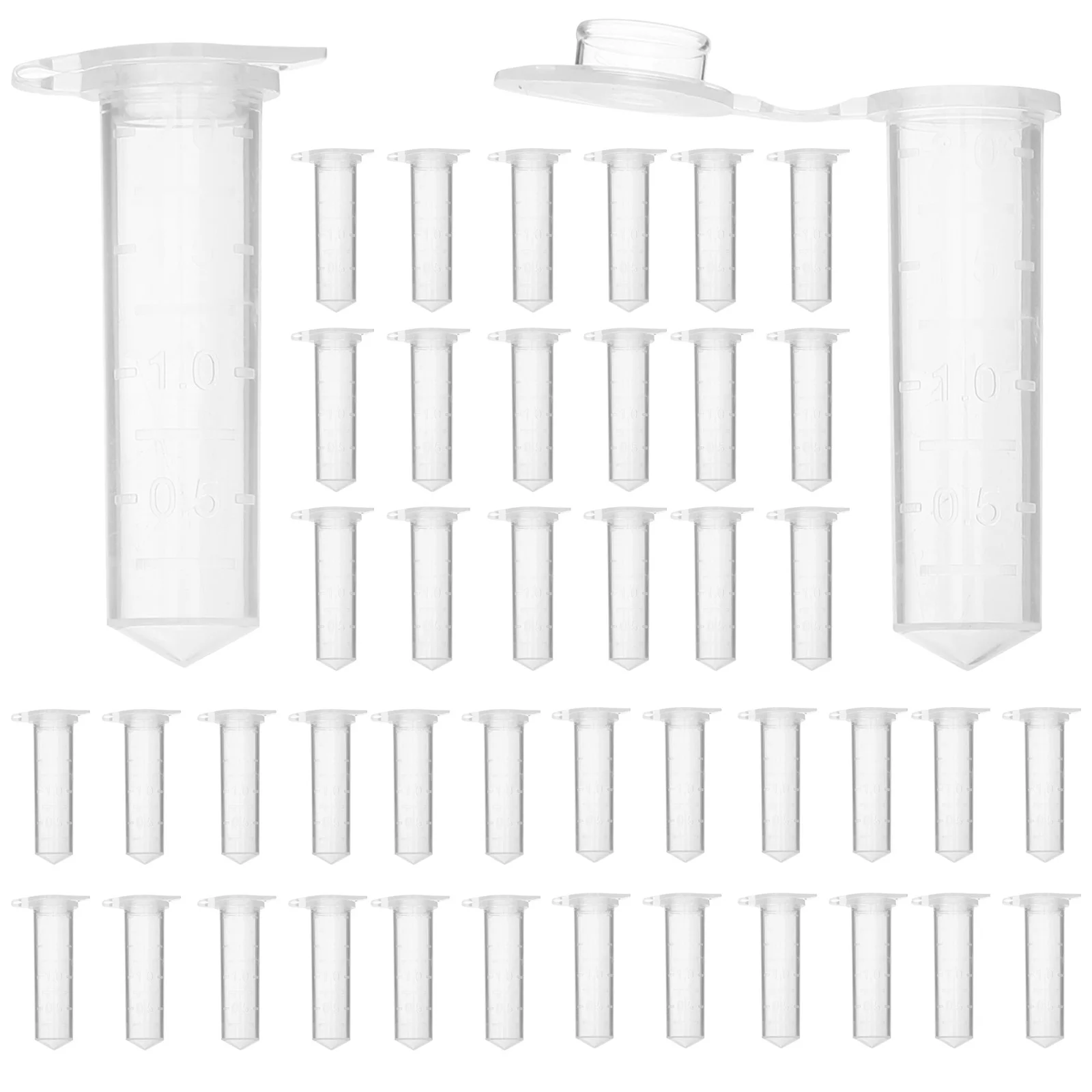 

500pcs Plastic Tubes Test Tubes with Caps Small Size Laboratory Supplies Sample Vials Storage Teaching Equipment