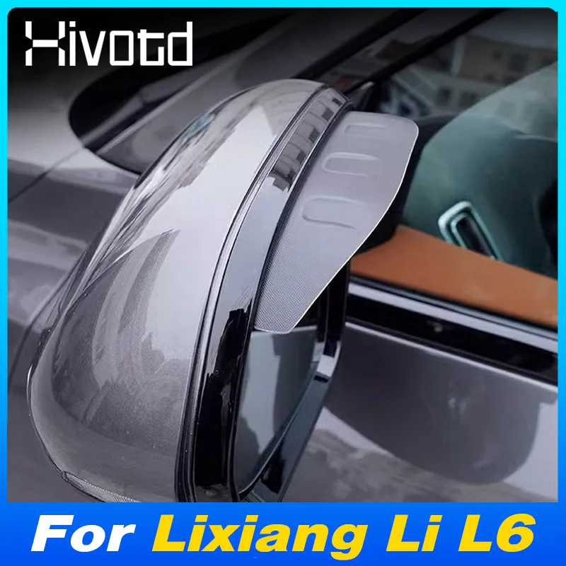 2PCS Car Rearview Mirror Rain Eyebrow Protective Cover Part Sun Visor Shade Exterior Accessories For Lixiang Li L9 L8 L7 L6 2024