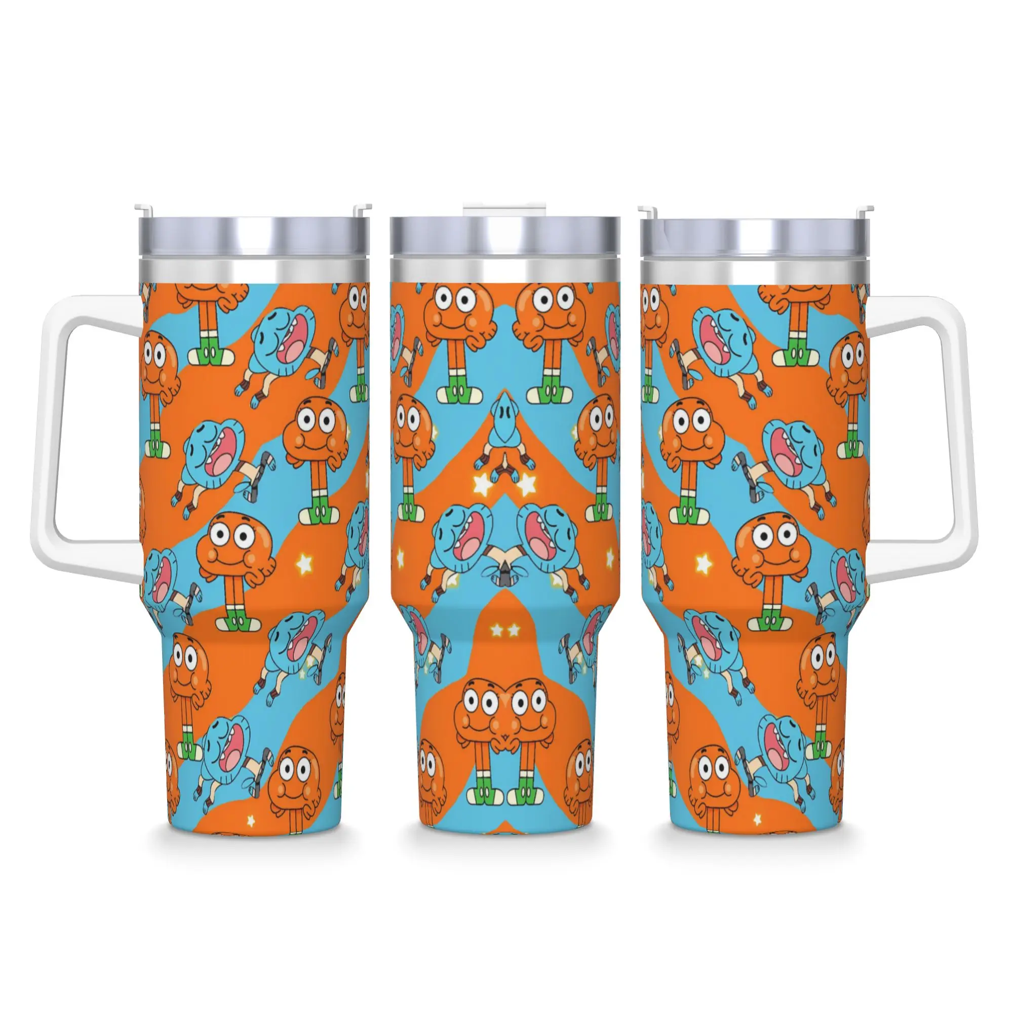 عالم Gumballs شخصية المشهد بهلوان المشروبات الباردة زجاجة ماء المحمولة الفولاذ المقاوم للصدأ القهوة القدح مخصص لتقوم بها بنفسك أكواب كوب #1