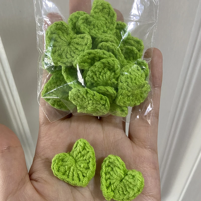 50 Stück Bunte Baumwoll-Häkelherzen 2,2 cm Ornamente DIY Haarspangen-Dekoration Handgemachtes Bastelzubehör Stoffapplikationen – Detail 8
