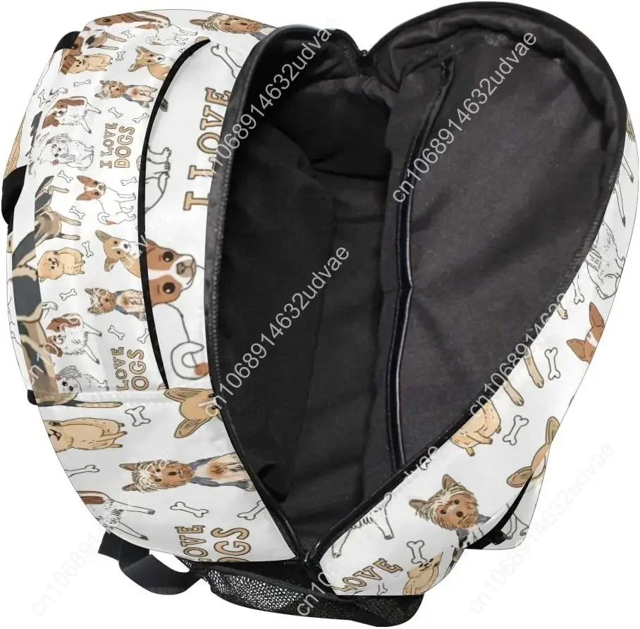 Ransel Besar Motif Anjing Lucu untuk Siswa Sekolah, Tas Sekolah Perjalanan untuk Laptop, iPad, Tablet, yang Dapat Dipersonalisasi