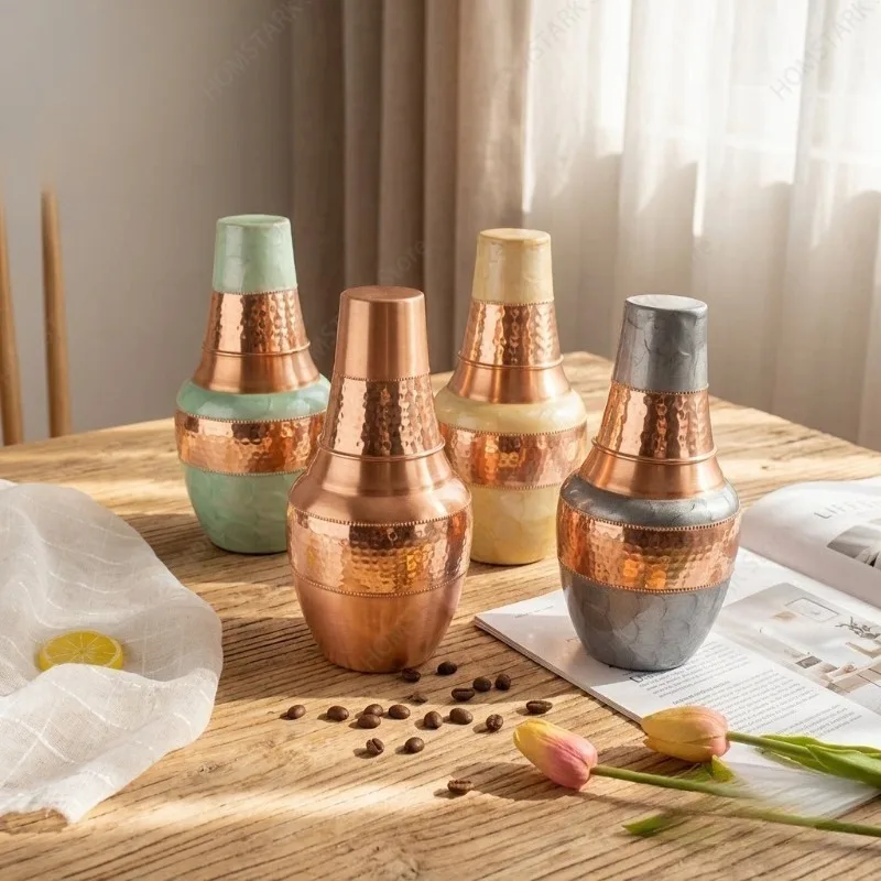 Indian Style Brass & Pure Copper Cup, Large Capacity Multi-color Drinkware, Southeast Asian Household Water Vessel