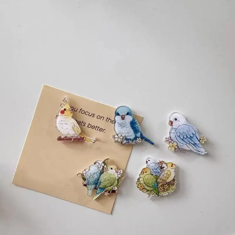 Niedliche Papageien-Kühlschrankmagnete, lustige Cartoon-Vogel-Dekorationsmagnete, 6/12 Stück, wasserdicht, für Küche, Zuhause, Büro, Whiteboard, Schließfach – Detail 9