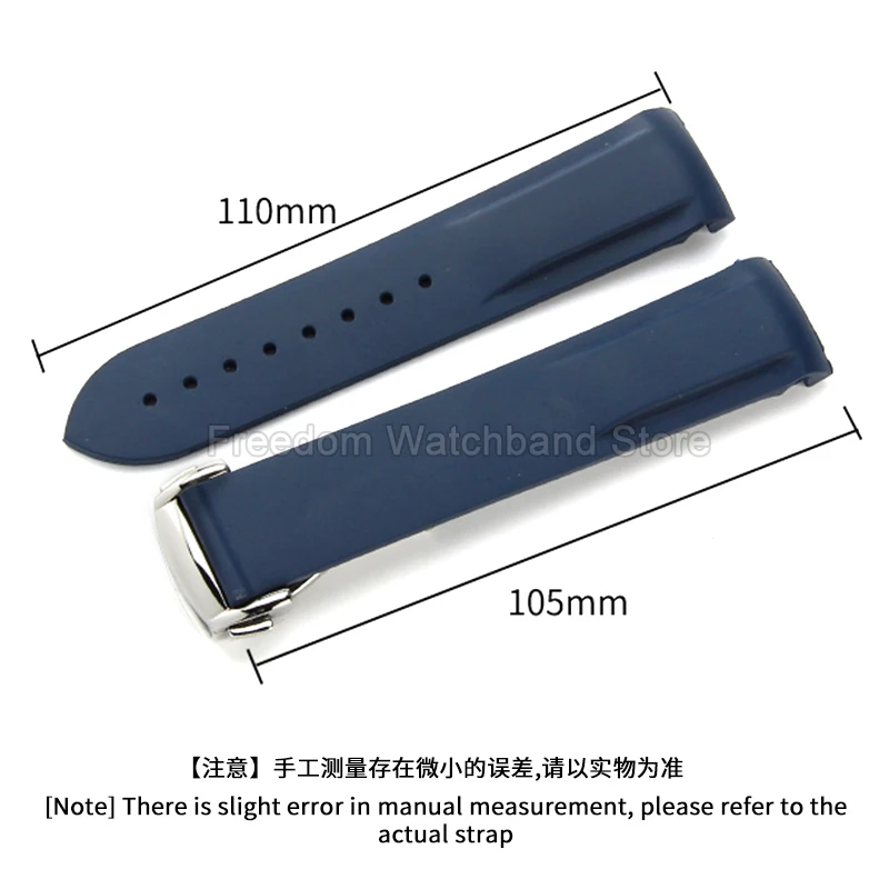 Black Blue Orange Original Style Seamless Fitting Silicone Watchband for Omega Seamaster Wear-Resistant Moisture-Proof Bracelet