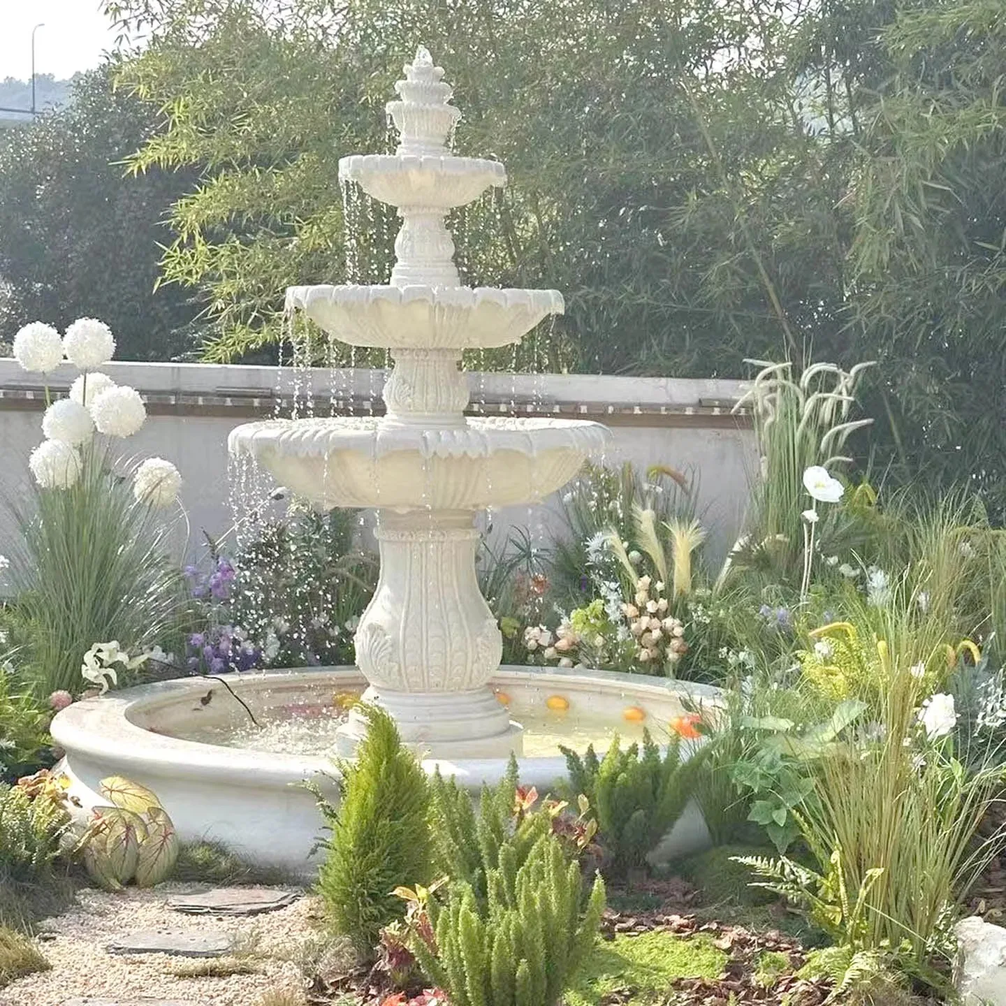 Garden fountain wishing pool flowing water ornament villa outdoor courtyard decoration landscape pool wedding