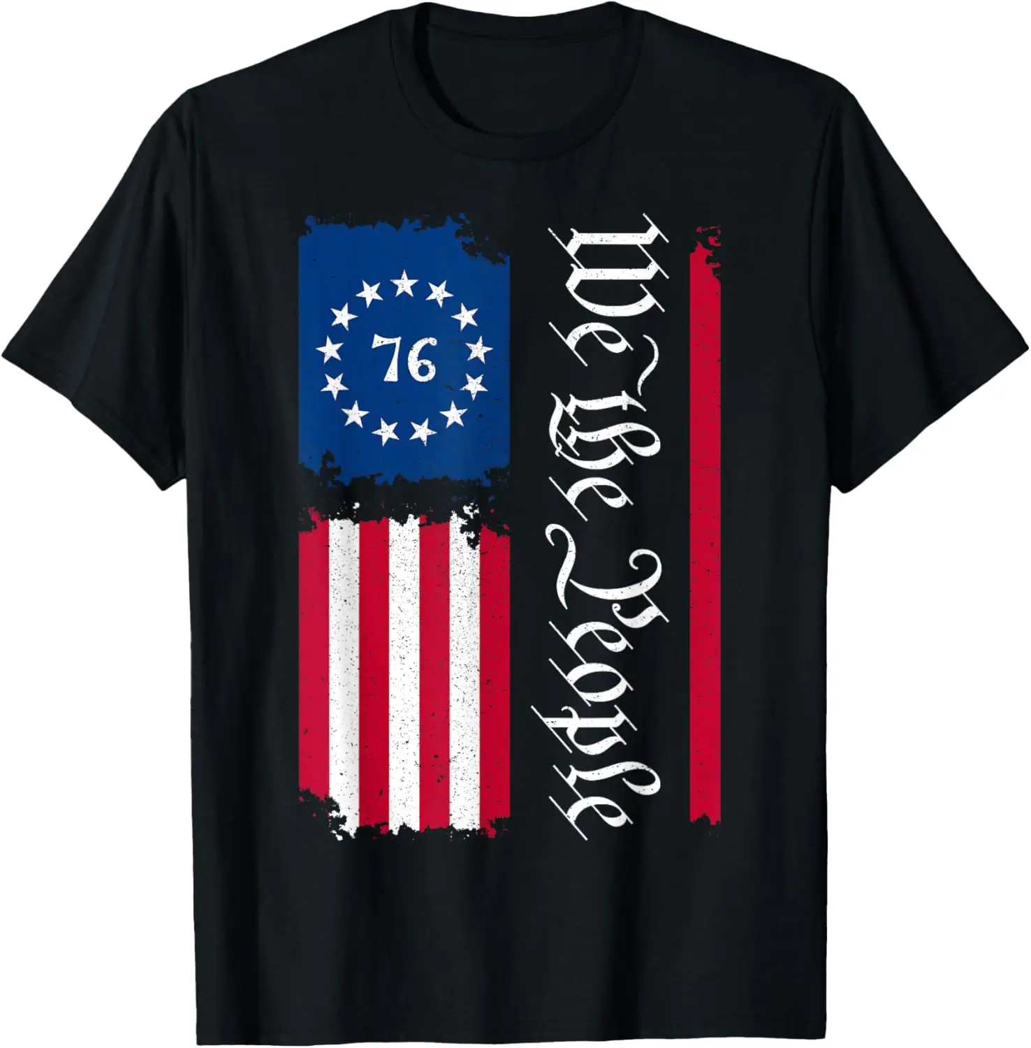 

We the People 76 American Flag – USA Vintage Patriotic T-Shirt