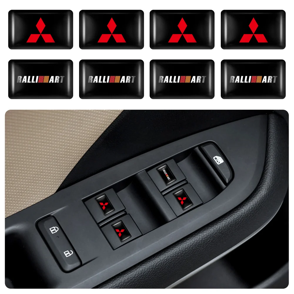 5/10pcs 3D Epoxy Car Stickers Small Drop Glue Decals For Mitsubishi Galant Ralliart Lancer ex Pajero Auto Accessories Styling