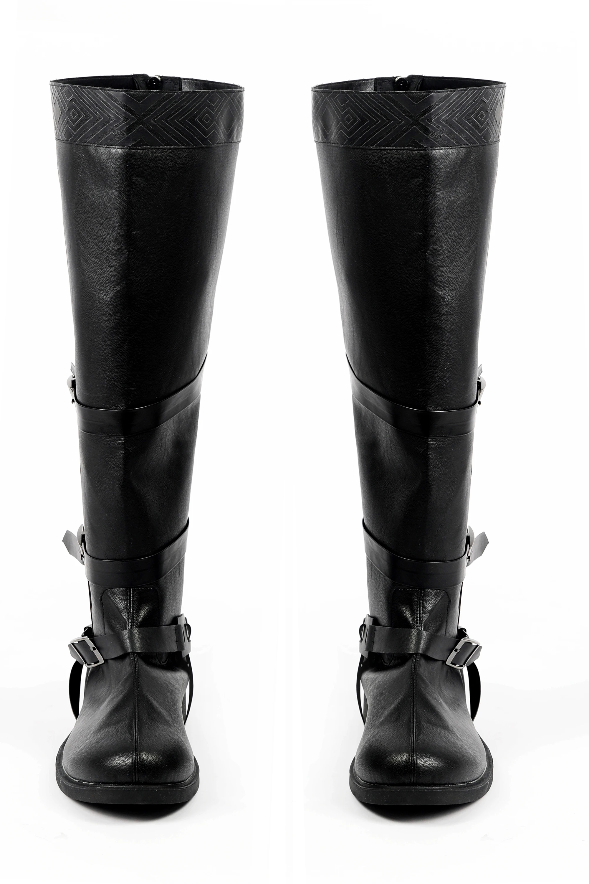 Botas de Cosplay de Geralt de Rivia para hombre, zapatos de cuero negro para Halloween, Carnaval, temporada 3