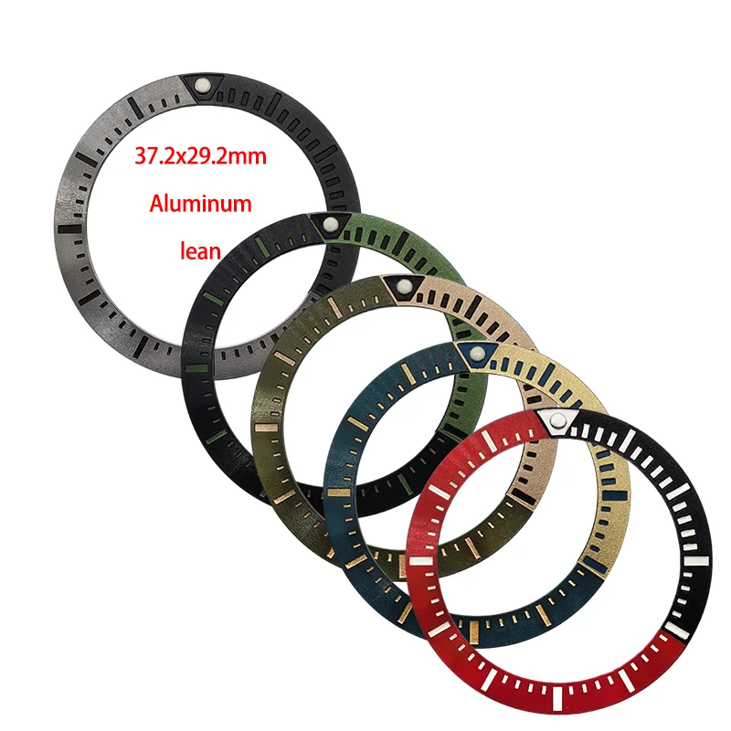 

37.2*29.2mm Aluminium Curved Bezel Insert Fit For NH35 NH36 4R 7S Watch Case Men Fashion Bezel Insert Ring