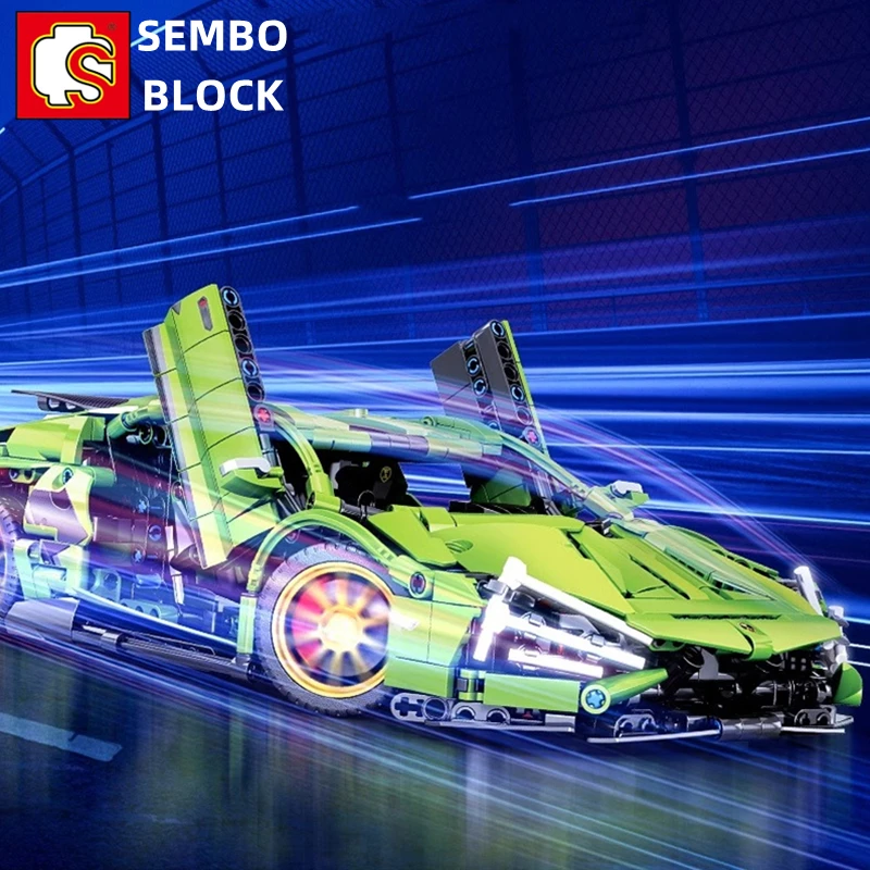 

SEMBO sports car building block racing car DIY assembled model desktop ornaments decoration children's toys cool birthday gift