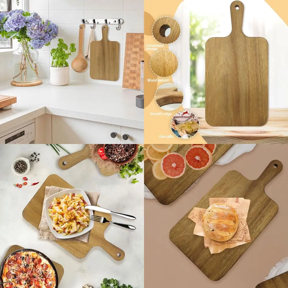 

Набор из 15 разделочных досок из дерева акации, 13,8x7 дюймов, с ручками, идеально подходит для кухни, сервировки и лазерной гравировки подарков своими руками